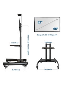 Mobile TV Stand With Lockable Wheels For 32-65 Inch TVs Black - v1610036049/N40593277A_6