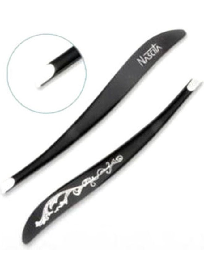 ناسيتا ملاقط، ذو طرف ثابت، مصنوع من الفولاذ المقاوم للصدأ، منحني ومرسوم أسود