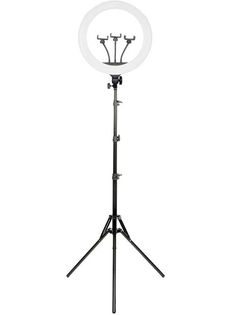 Portable Selfie Ring Light With Metal Stand White/Black