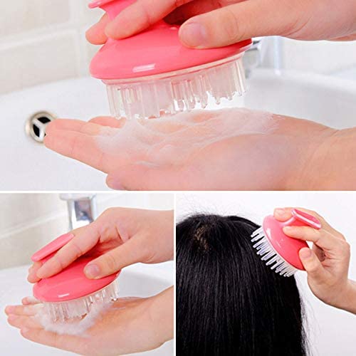 Shampoo Anti-Slip Scalp Shower Hair Brush Pink 7 x 8.5cm - Image 4