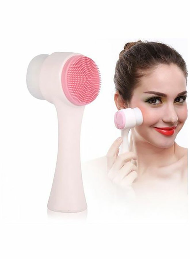Electric Facial Cleansing Message Brush Pink/White 13cm - Image 1