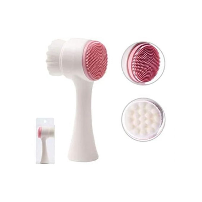 Electric Facial Cleansing Message Brush Pink/White 13cm - Image 2