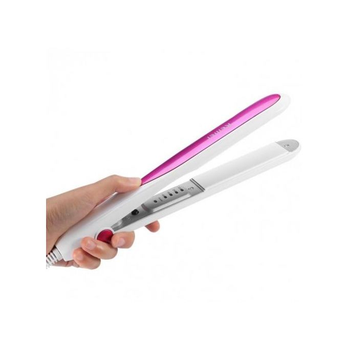 Kemei KM-532 Professional Electric Hair Straightener Pink/White - Image 2