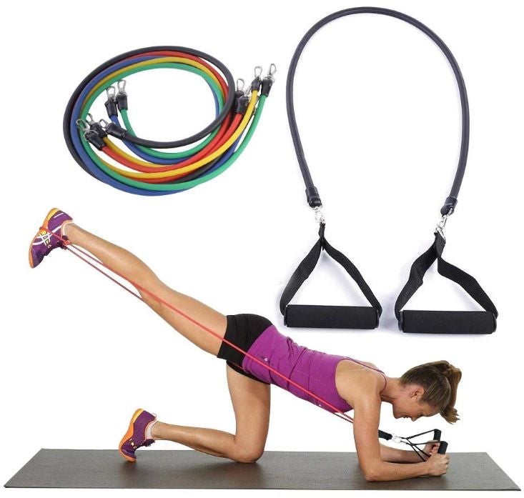 Generic 8-Piece Fitness Pull Rope Resistance Band With Accessories Set  - Image 2