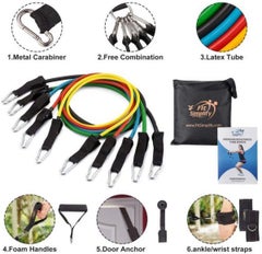 11-Piece Resistance Band Set With Carrying Case 540grams - v1610055023/N43219055A_2