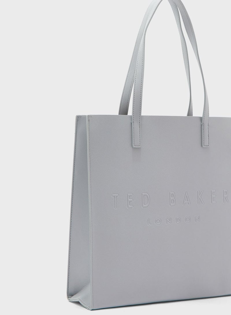 Ted Baker - Soocon Large Crosshatch Shoulder Bag Grey - Image 1