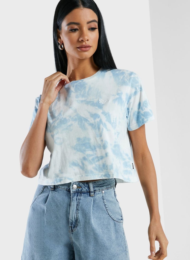 rvca Delirious T-Shirt Blue-white - Image 1