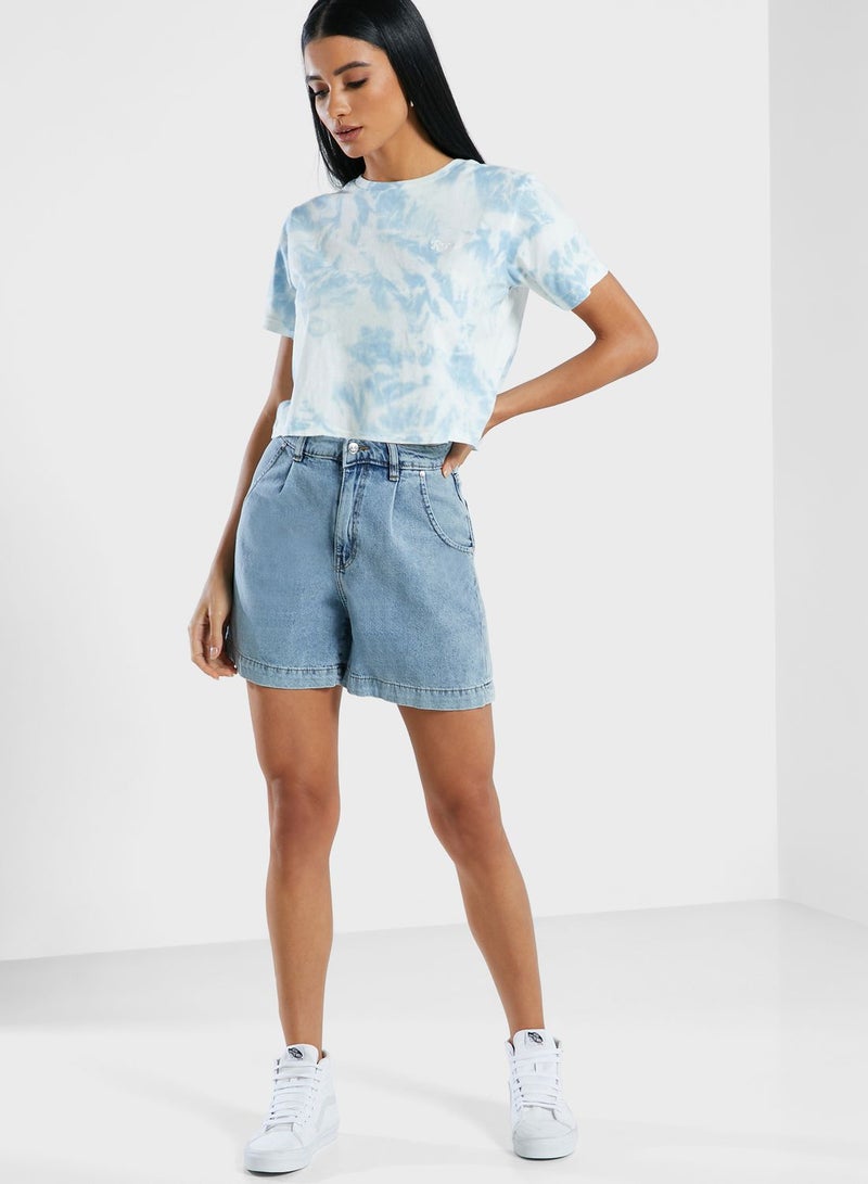 rvca Delirious T-Shirt Blue-white - Image 4