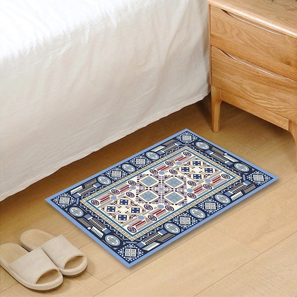 Simple Living Room Bedroom Floor Mat Blue 40x60(WxL)cm - Image 2