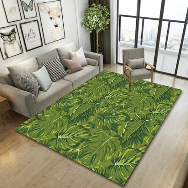 بساط أرضية بطابع أوروبي. أخضر 40x60(WxL)سم  - Image 1