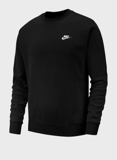 Nike Logo Detail Club Sweatshirt Black  - Image 1