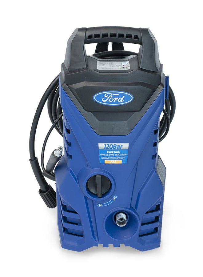 Ford - Ford 120 Bar Electric Pressure Washer With 5 Meter Hose & Soap Dispenser, Compact Design 1500 Watt Pressure Washer, Pressure Washer For Car, Home & Garden, Blue, F2.1 Blue/Black 27x46x26cm - Image 1