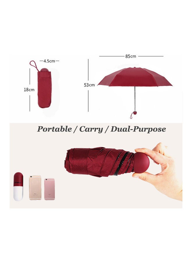 5-Folding Pocket Umbrella Red - Image 3