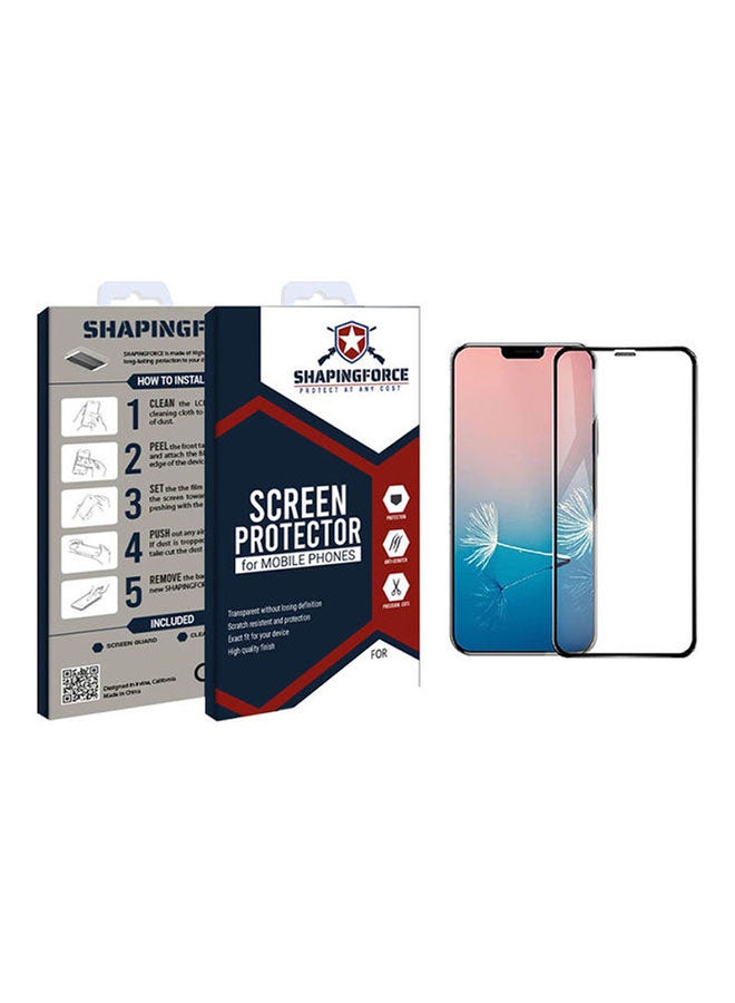 SHAPINGFORCE Tempered Glass Screen Protector For Apple iPhone 12 Black/Clear - Image 1