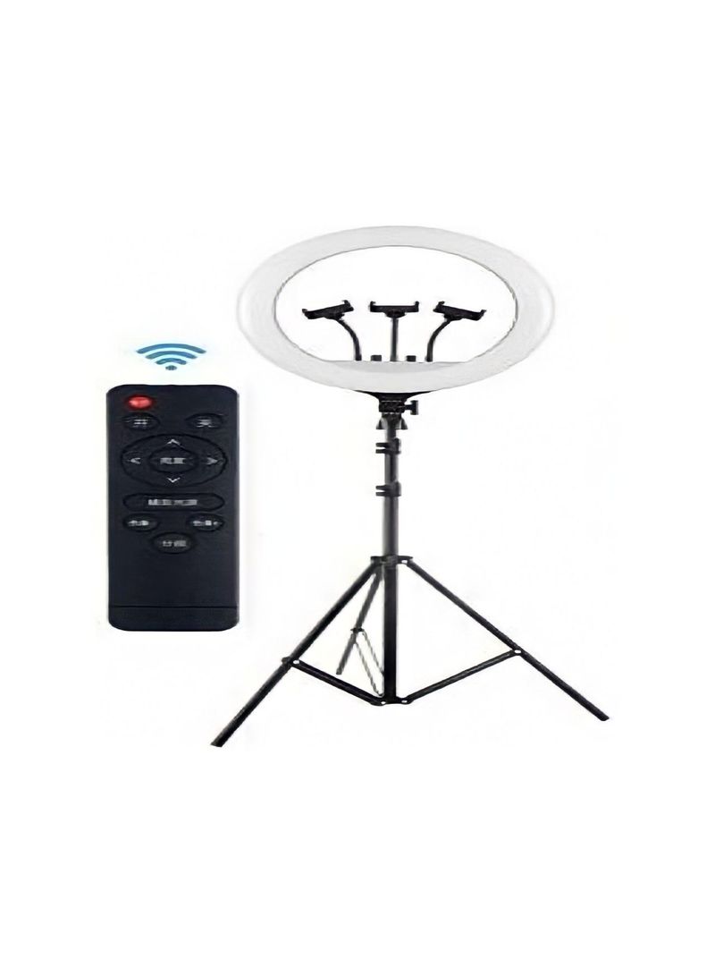 3-Piece Portable Led Ring Light With Tripod Stand Black/White - Image 1