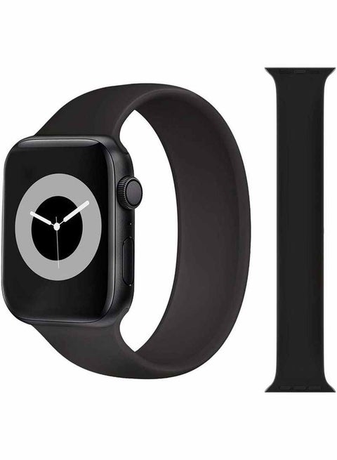 Silicone Solo Loop Watch Band For Apple Watch Black