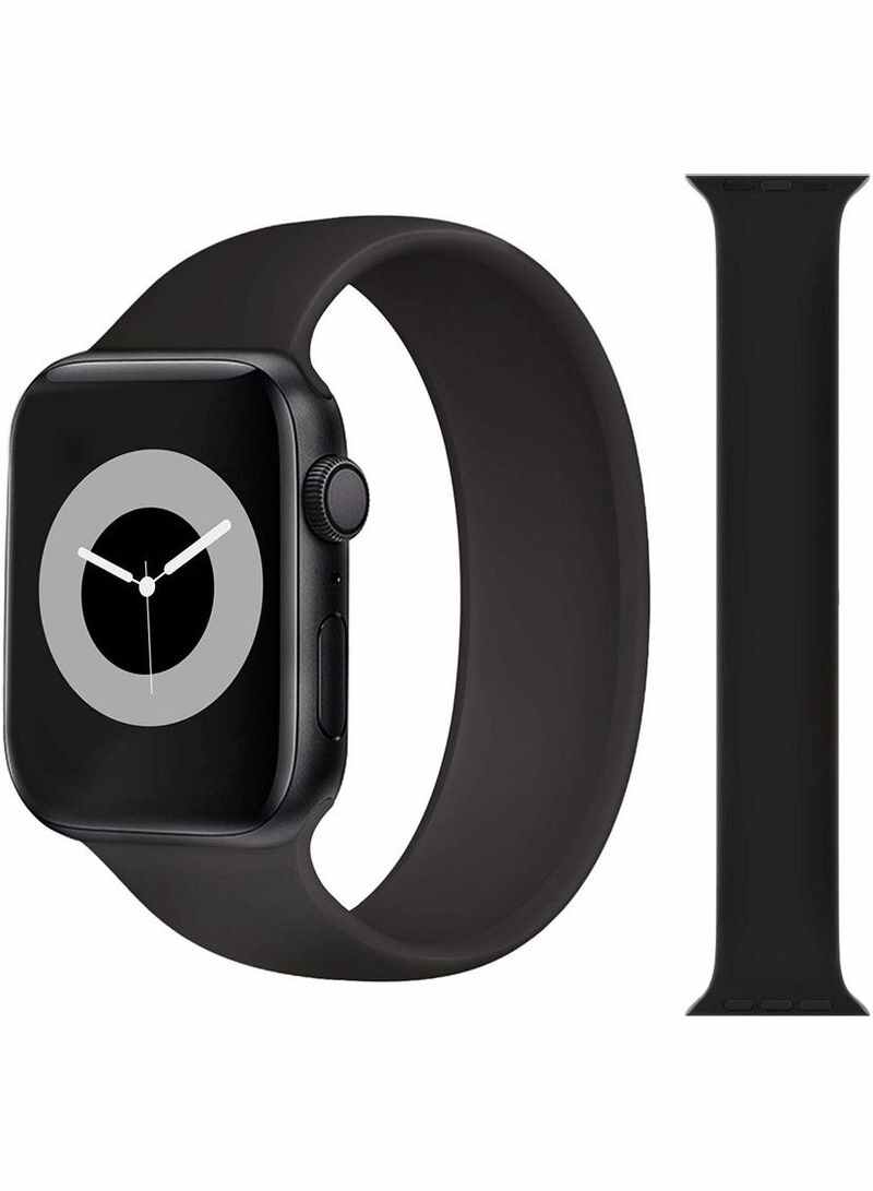 Generic - Silicone Solo Loop Watch Band For Apple Watch Black - Image 1