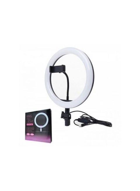 حلقة بإضاءة LED للتصوير الفوتوغرافي بقدرة 8 وات أسود/ أبيض