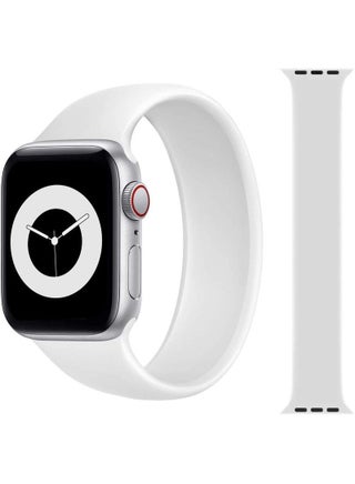 Medium Soft Silicone Solo Loop Band For Apple Watch 42mm/ 44mm White - v1610111980/N43334780A_1