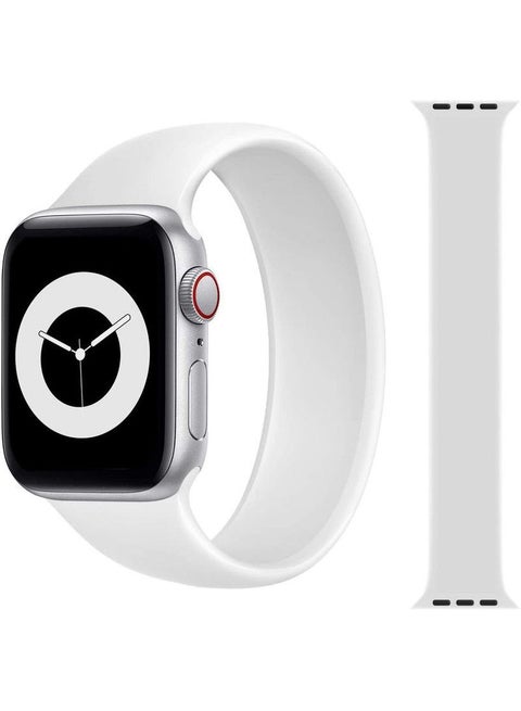 Medium Soft Silicone Solo Loop Band For Apple Watch 42mm/ 44mm White