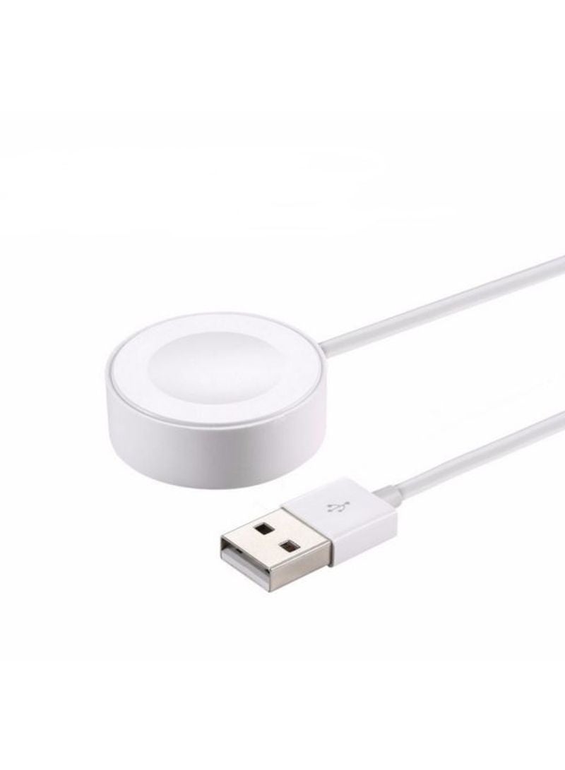 Magnetic Wireless Charging USB Cable For Smart Watch White - Image 1