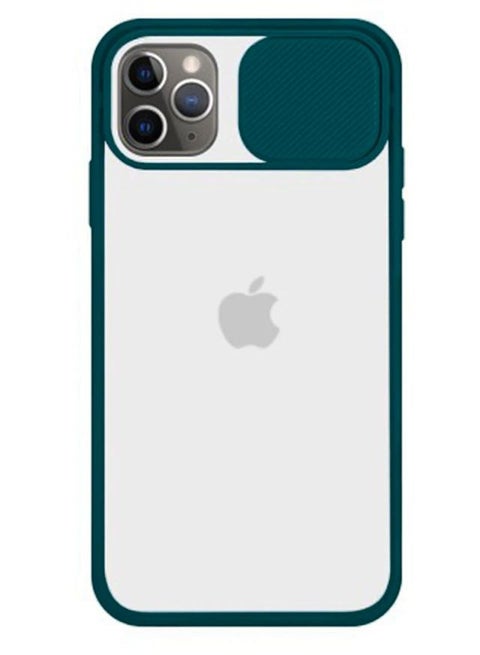 High Protection Silicone Back Cover With Camera Protector For Iphone 12 Pro Max Green/Clear