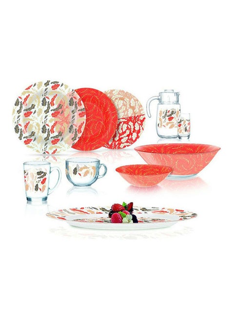 46-Piece Arcopal Dinnerware Set Red