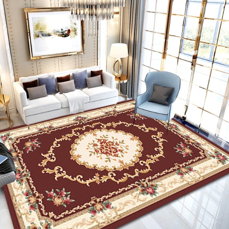 سجّادة ناعمة فاخرة من قطعة واحدة بتصميم أوروبيّ بتصميم زهور متعدد الألوان 40x60سم - Image 1