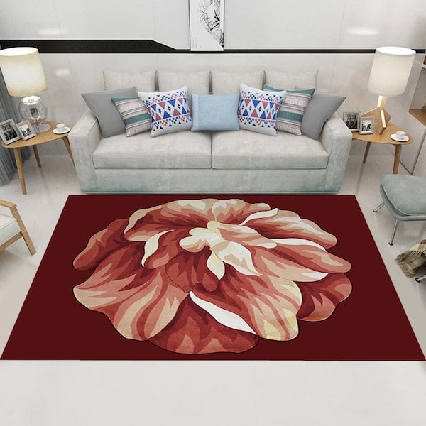 بساط لغرفة المعيشة بطبعة بسيطة وعصرية متعدد الألوان 40x60سم - Image 2