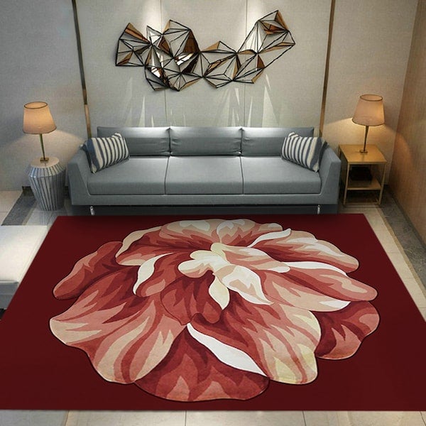 بساط لغرفة المعيشة بطبعة بسيطة وعصرية متعدد الألوان 40x60سم - Image 3