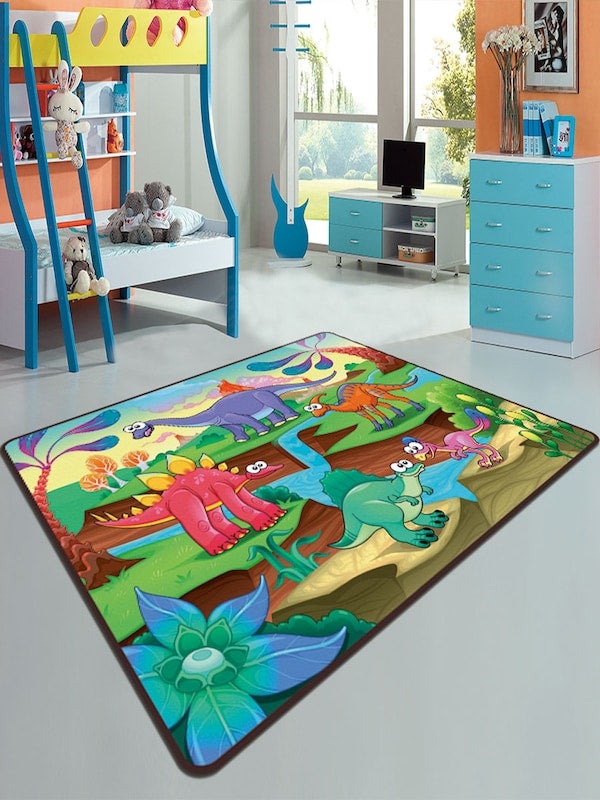 1-Piece Cartoon Animal Zoo Soft Anti-Skid Fashion Mat Green 40x60cm - Image 2