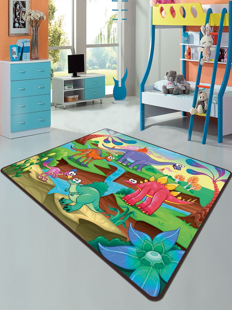 1-Piece Cartoon Animal Zoo Soft Anti-Skid Fashion Mat Green 40x60cm - Image 1