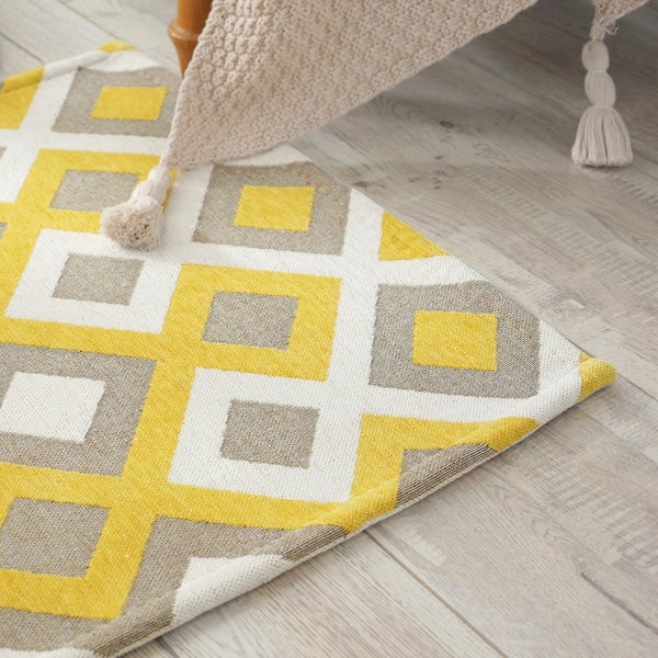 1-Piece Geometric Pattern Modern Style Carpet Yellow 50x80cm - Image 3