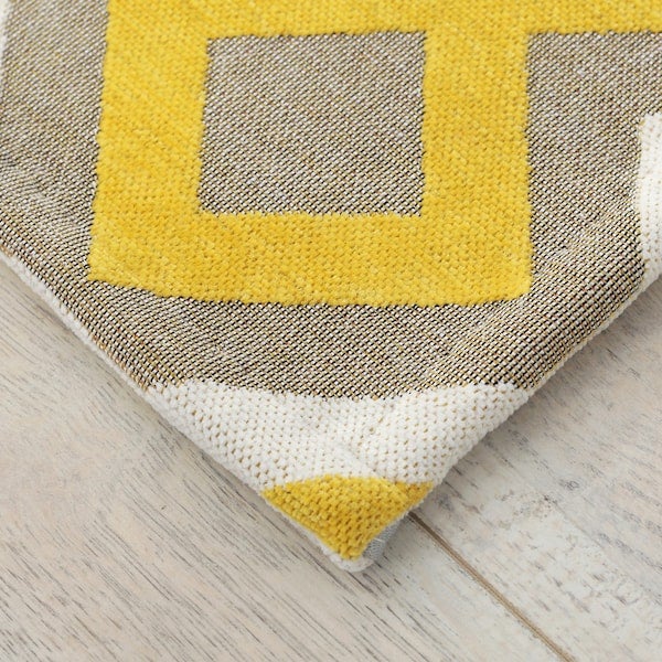 1-Piece Geometric Pattern Modern Style Carpet Yellow 50x80cm - Image 4