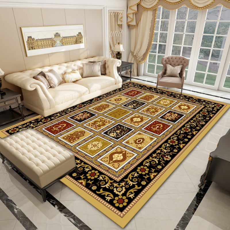 1-Piece Plaid Pattern Anti-Slip Vintage Carpet Multicolour 50x80cm  - Image 1