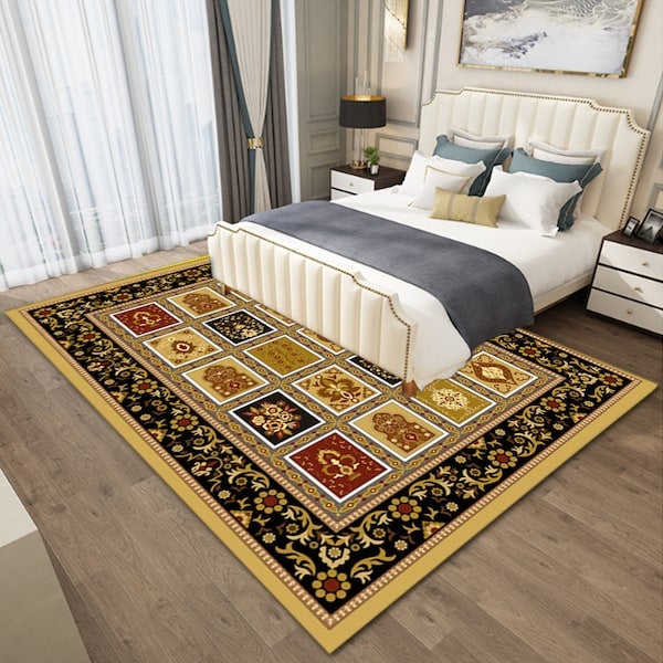 1-Piece Plaid Pattern Anti-Slip Vintage Carpet Multicolour 50x80cm  - Image 3