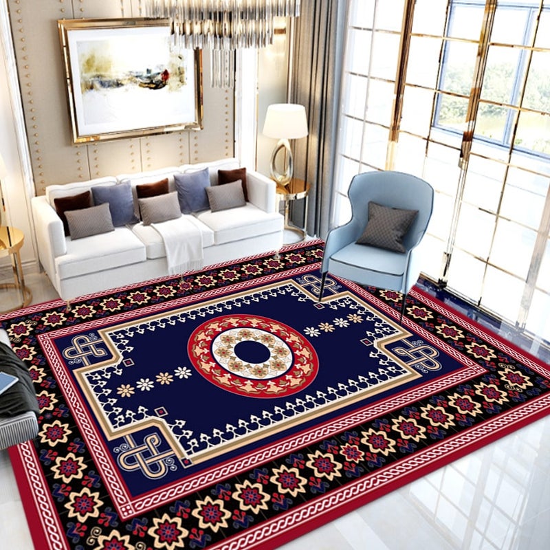 1-Piece Softness Geometric Pattern European Style Carpet, Synthetic Fibre, Rectangle Multicolour 40x60cm - Image 1