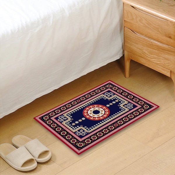 1-Piece Softness Geometric Pattern European Style Carpet, Synthetic Fibre, Rectangle Multicolour 40x60cm - Image 5