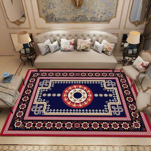 1-Piece Softness Geometric Pattern European Style Carpet, Synthetic Fibre, Rectangle Multicolour 40x60cm - Image 2
