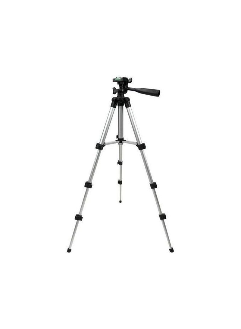 2-Piece Portable Camera Stand Tripod With Carrying Bag Black/Silver  - Image 1