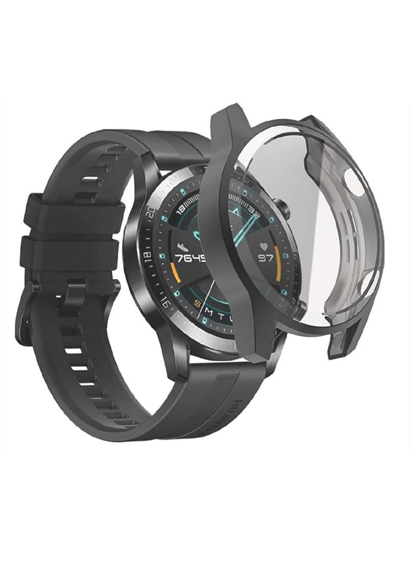 Protective Smartwatch Case With Screen Protector For Huawei Gt2 Watch Black - Image 1