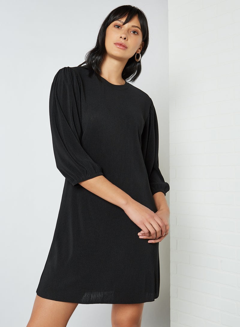 Jacqueline de Yong Solid Puffed Sleeve Dress Black  - Image 1