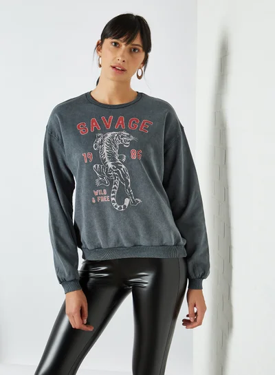 PIECES Nancy Sweatshirt Black(C-N10)
