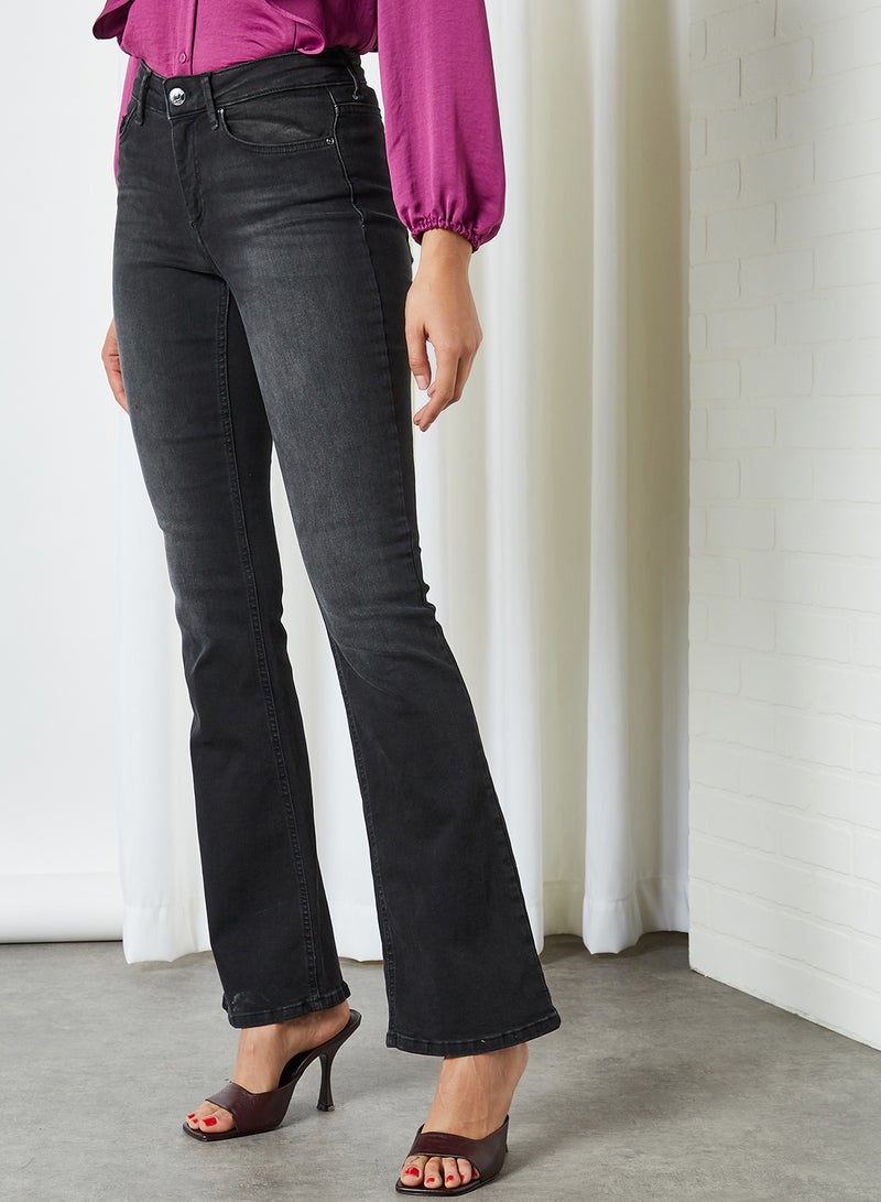 Mid-Rise Flare Jeans Black - v1610131648/N40010288V_1