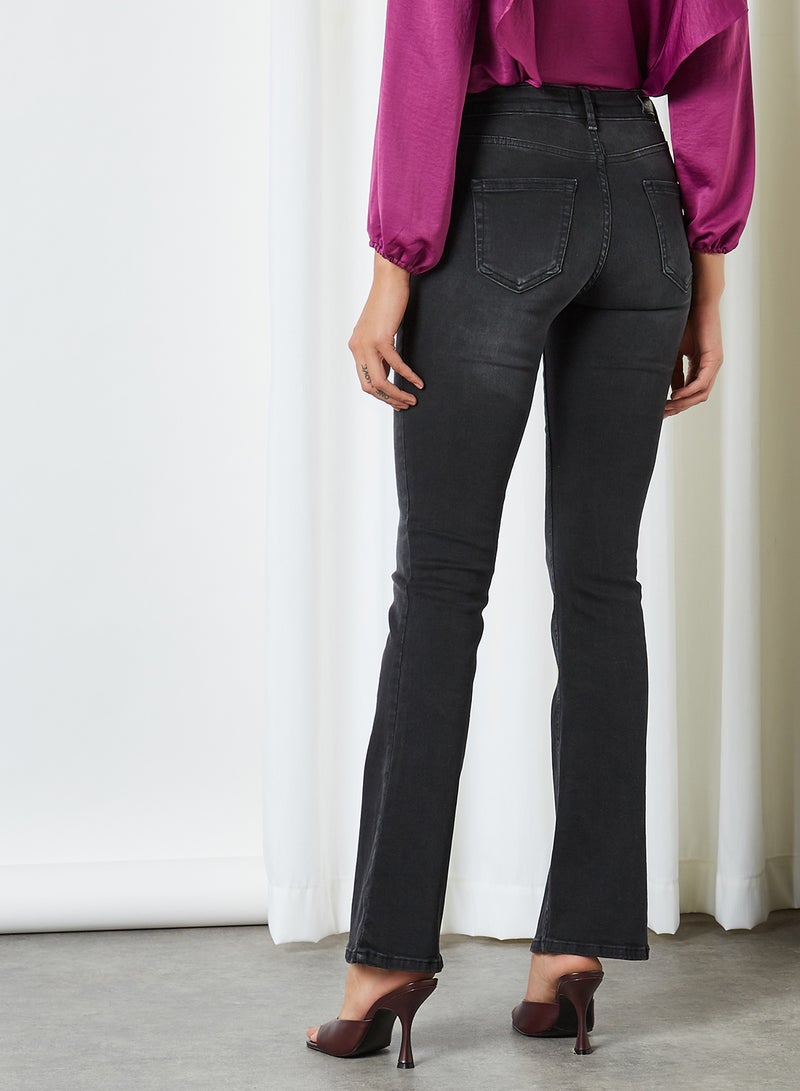 Mid-Rise Flare Jeans Black - v1610131648/N40010288V_4