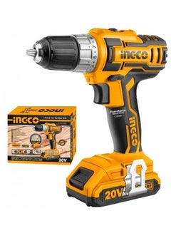 INGCO Cordless Drill 20V With 2 Battery Orange 