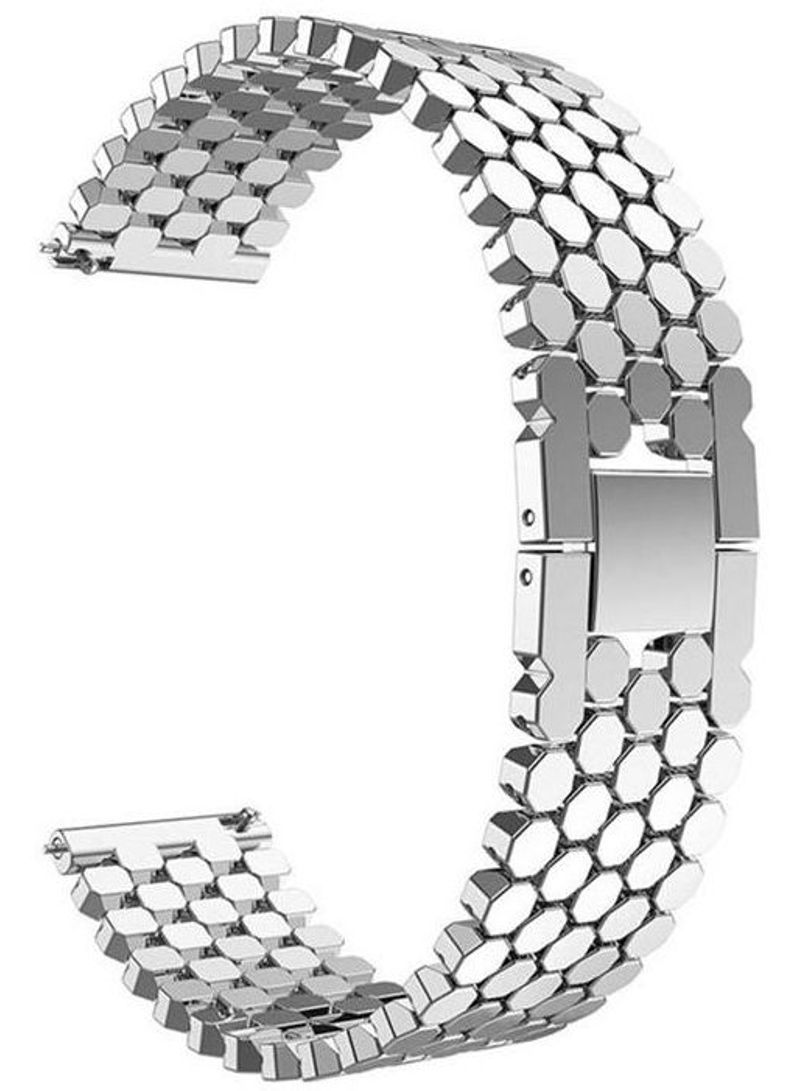 Fish Scales Alloy Watch Strap For Samsung Gear S3 Frontier/S3 Classic/Huawei Watch/Xiaomi Huami Amazfit/Moto 360 22mm Silver - Image 1