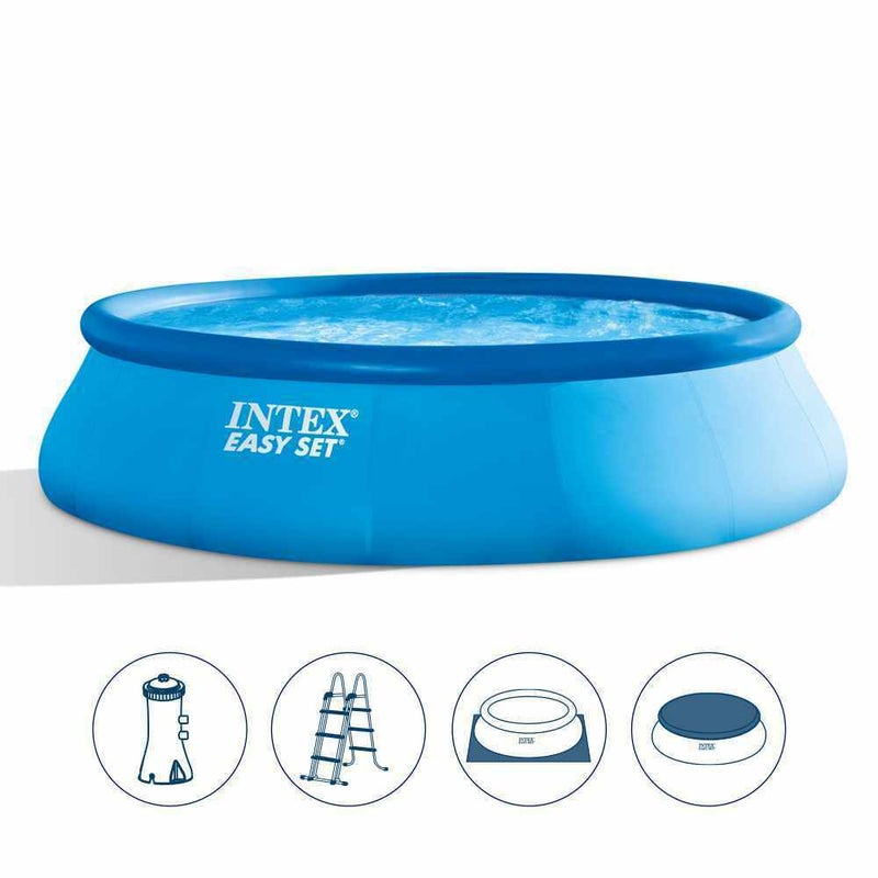 INTEX Inflatable Easy Set Round Swimming Pool 457 x 107cm - Image 2