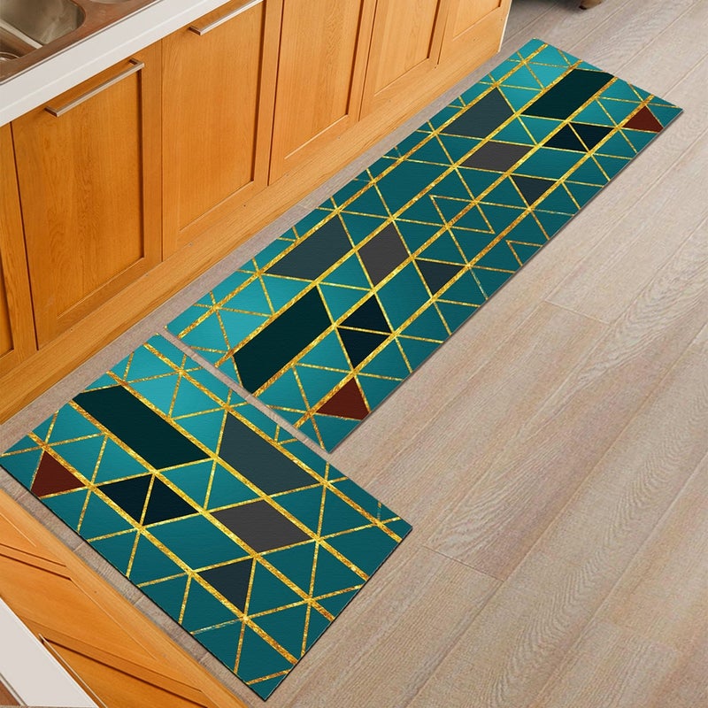 Modern Simple Bedroom Kitchen Floor Soft Rug Multicolour 40x120(WxL)cm - Image 1