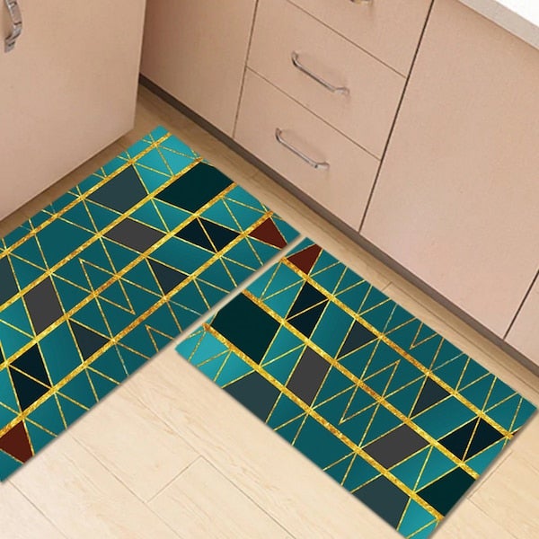 Modern Simple Bedroom Kitchen Floor Soft Rug Multicolour 40x120(WxL)cm - Image 2